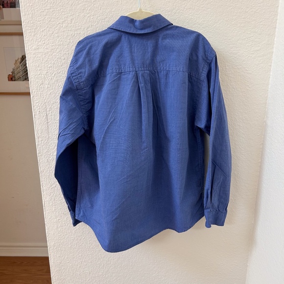 VINTAGE 90s Talbot Kids Blue Button Up Shirt. Long sleeve. 100% cotton. sz 7 - Picture 2 of 8